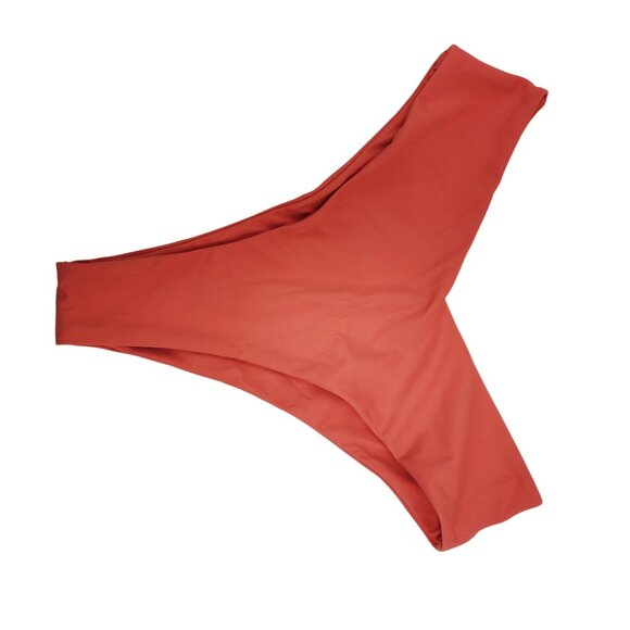 Rust Red Swimsuit Bikini Set With Knot Detail High Waist Bottoms Size M - Picture 7 of 7